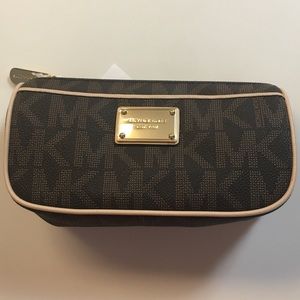 Micheal Kors Travel Pouch Brown with MK Logo